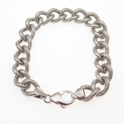 925 Sterling Silver Italy Curb Link Bracelet 7.25"