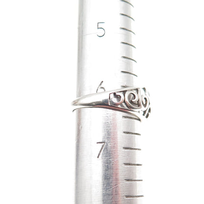Nevada 925 Sterling Silver Vintage Swirl Oxidized Ring Size 6.5