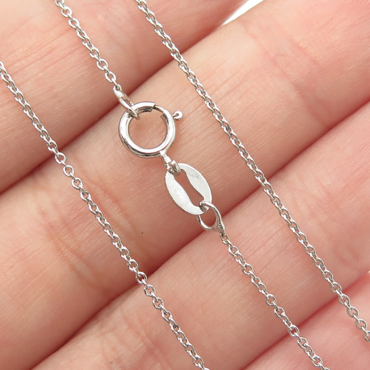 925 Sterling Silver Italy Round-Cut C Z Heart Cable Chain Necklace 16"