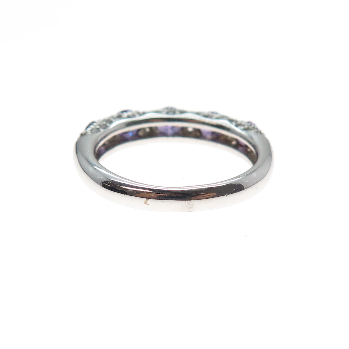 JOSEPH ESPOSITO 925 Sterling Silver Purple & White C Z Ring Size 7.25