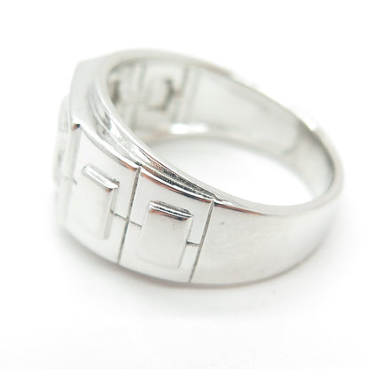925 Sterling Silver Princess-Cut & Round-Cut Shaped C Z Ring Size 9.25