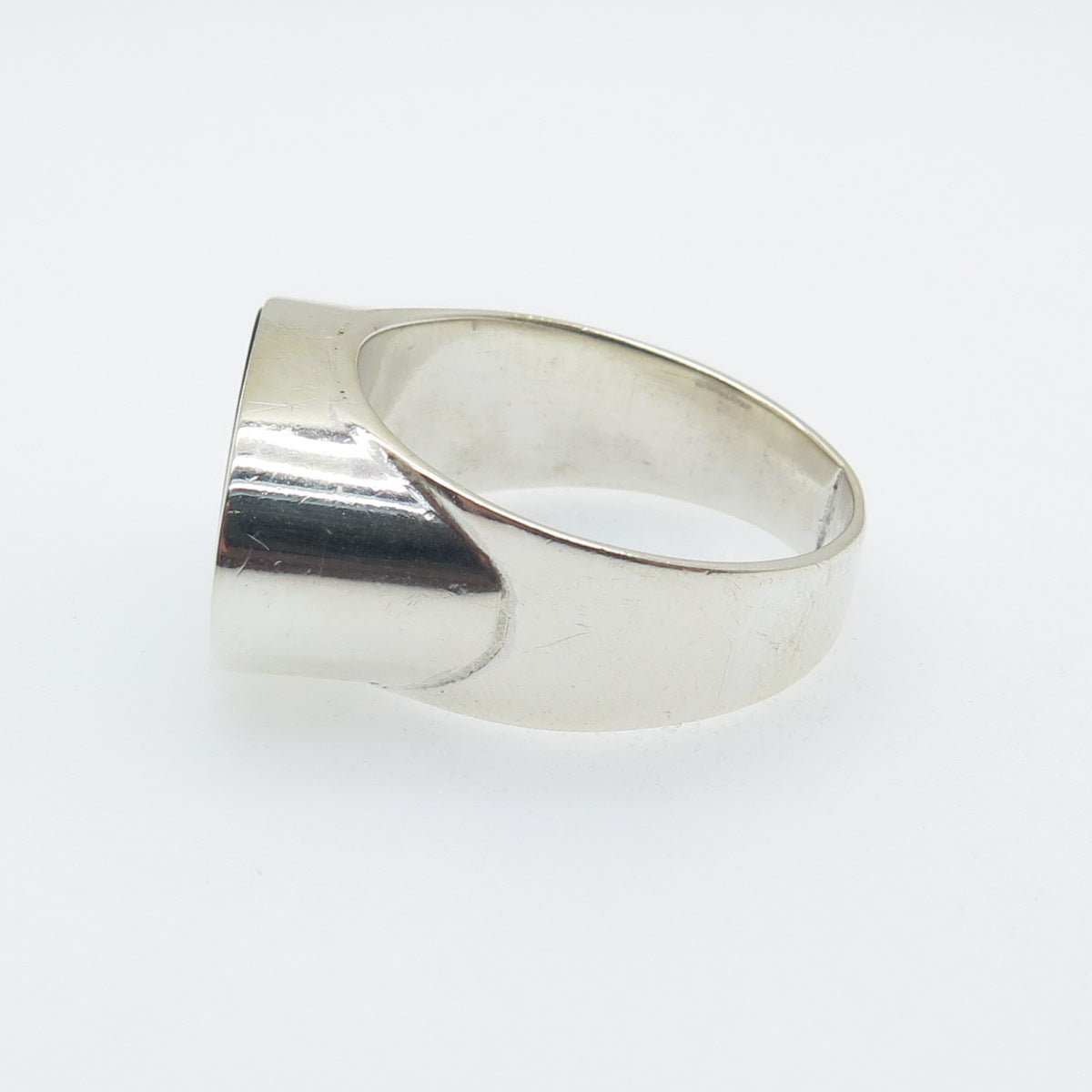 CERRO BLANCO Sterling Vintage Mexico Real Black Onyx Modernist Ring Size 11.25