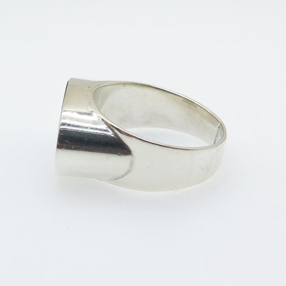 CERRO BLANCO Sterling Vintage Mexico Real Black Onyx Modernist Ring Size 11.25
