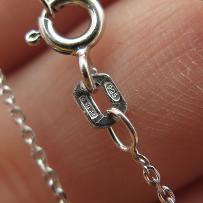 925 Sterling Silver Round-Cut C Z Letter "P" Initial Cable Chain Necklace 16"