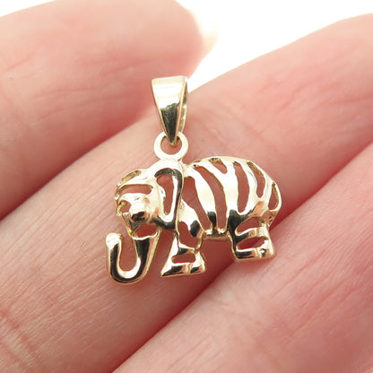 14K Yellow Gold Elephant Minimalist Charm Pendant