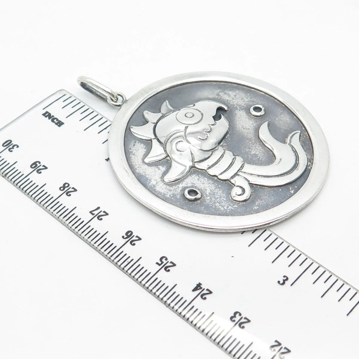 925 Sterling Silver Vintage Mexico Tribal Pendant
