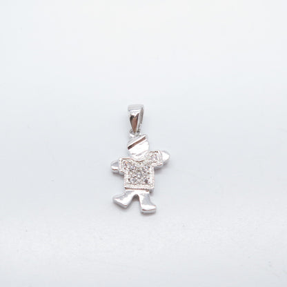 925 Sterling Silver C Z Boy Charm Pendant