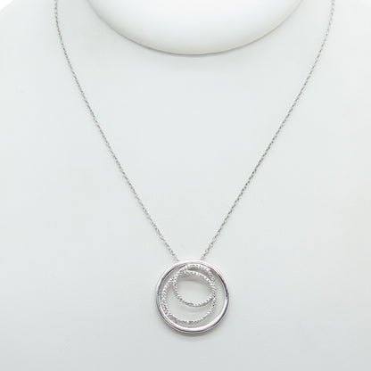 JANE SAYMOUR 925 Sterling Silver Diamond Circle of Life Cable Chain Necklace 18"