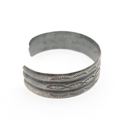 Old Pawn 925 Sterling Silver Vintage Southwestern Adjustable Cuff Bracelet 6.5"