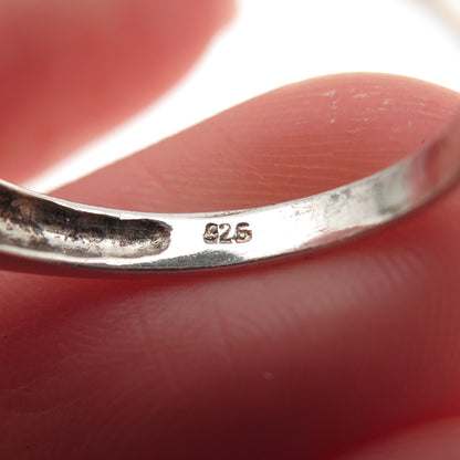 925 Sterling Silver Vintage Round-Cut C Z Band Ring Size 6