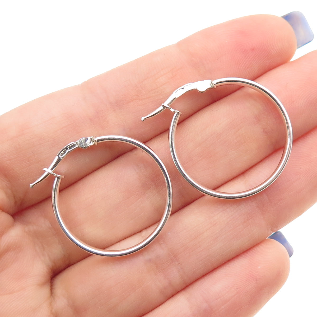 925 Sterling Silver Italy Hoop Earrings