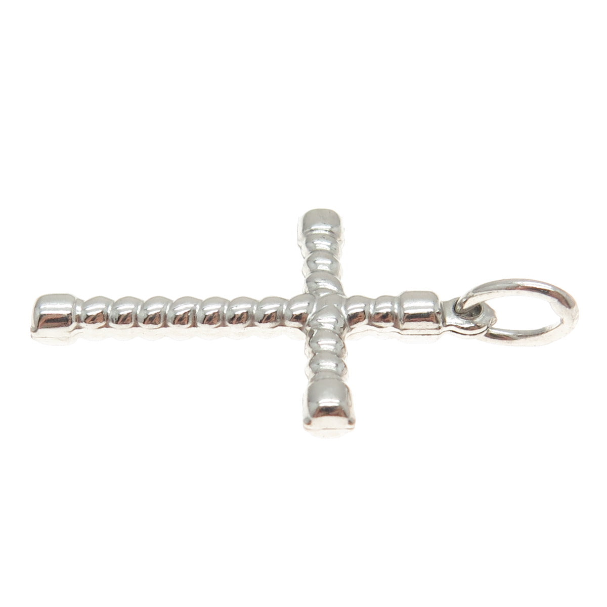 925 Sterling Silver Vintage Italy Twisted Cross Religious Pendant