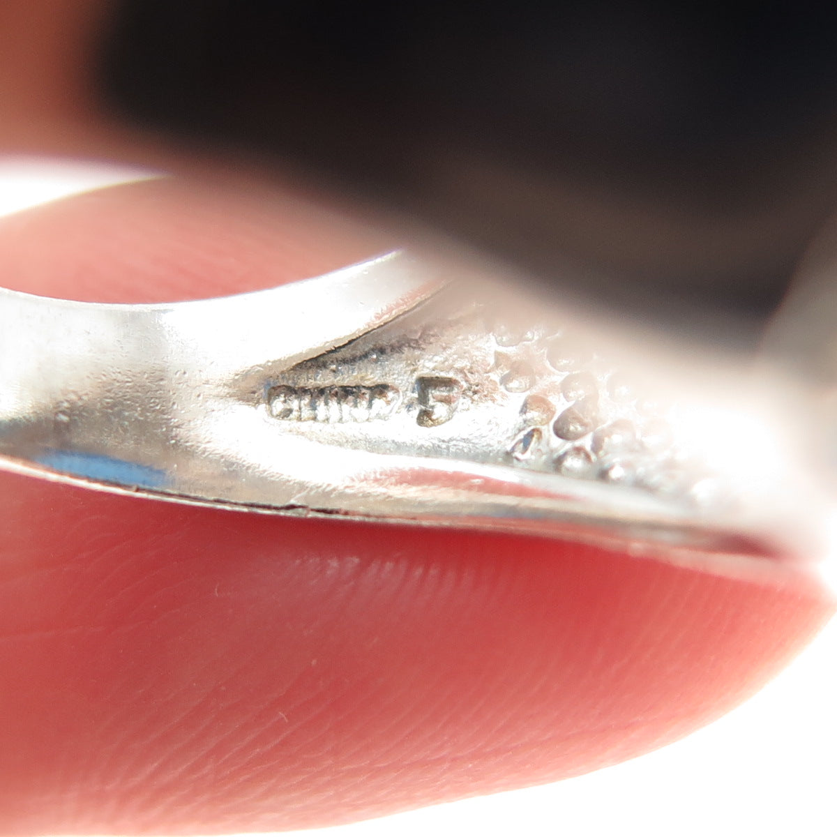 ROSS SIMONS 925 Sterling Silver Vintage Real Blue Chalcedony C Z Ring Size 5.25