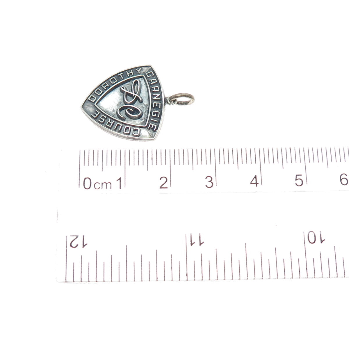 KINNEY 925 Sterling Silver Vintage Dorothy Carnegie Course Award Charm Pendant