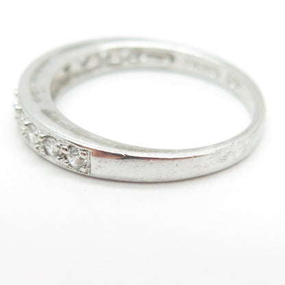ROSS SIMONS 925 Sterling Silver Round-Cut C Z Half Eternity Band Ring Size 9