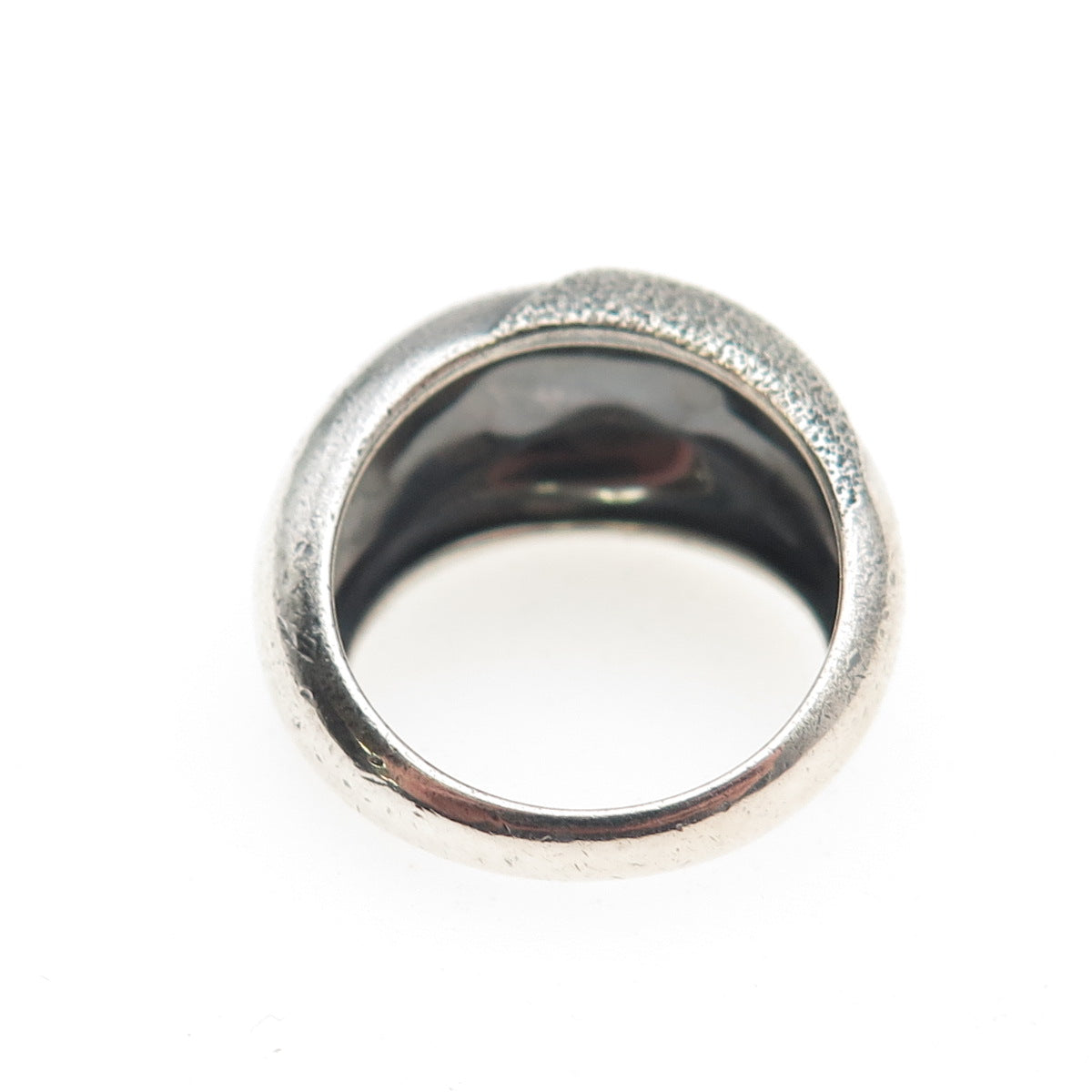 925 Sterling Silver Vintage S&G Modernist Wavy Dome Oxidized Ring Size 6.25