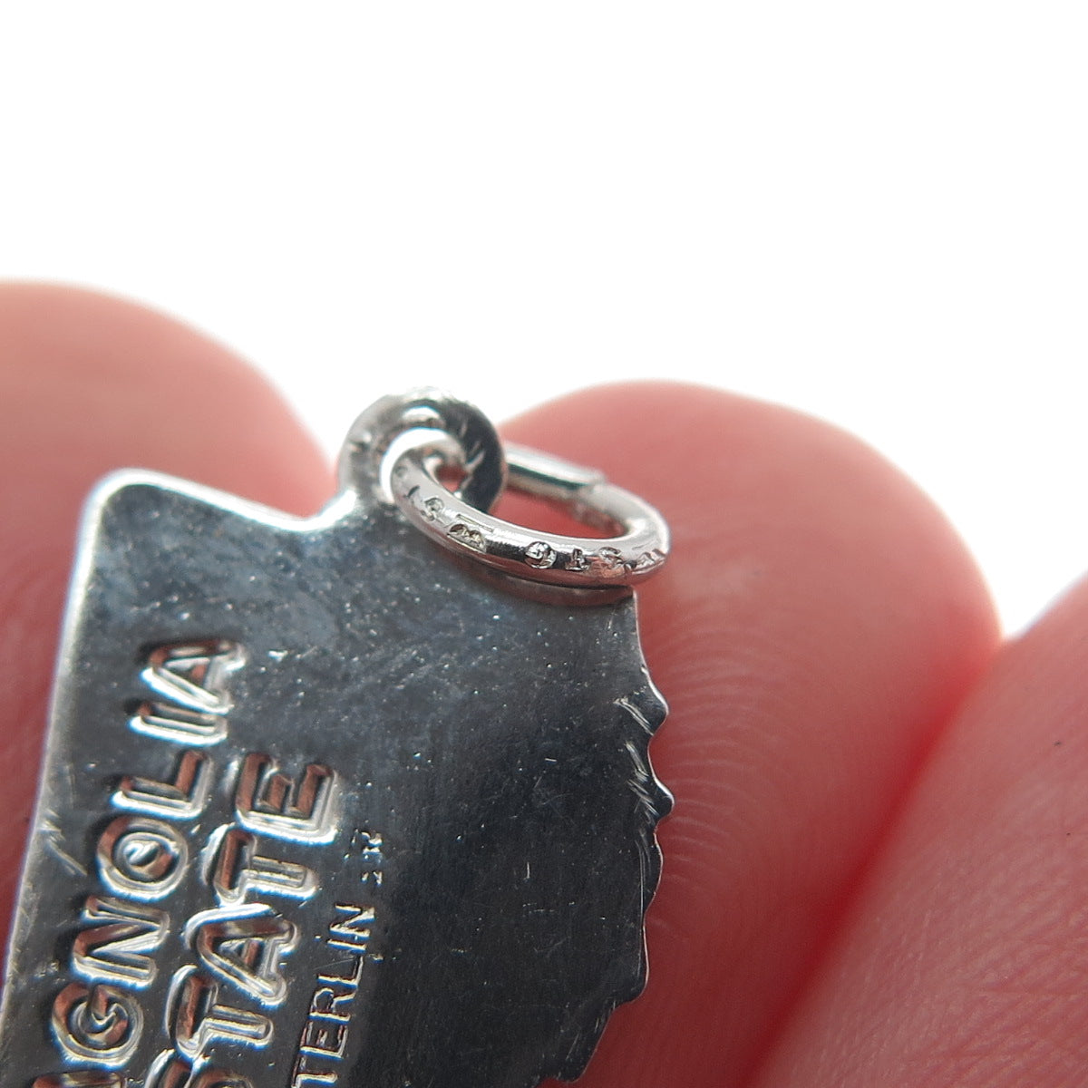 WELLS 925 Sterling Silver Vintage Enamel Mississippi Minimalist Charm Pendant