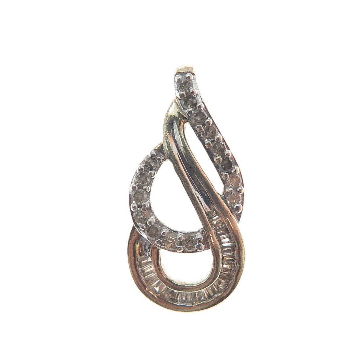 925 Sterling Silver Gold Plated Real Diamond Teardrop Minimalist Charm Pendant