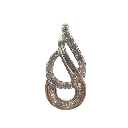 925 Sterling Silver Gold Plated Real Diamond Teardrop Minimalist Charm Pendant
