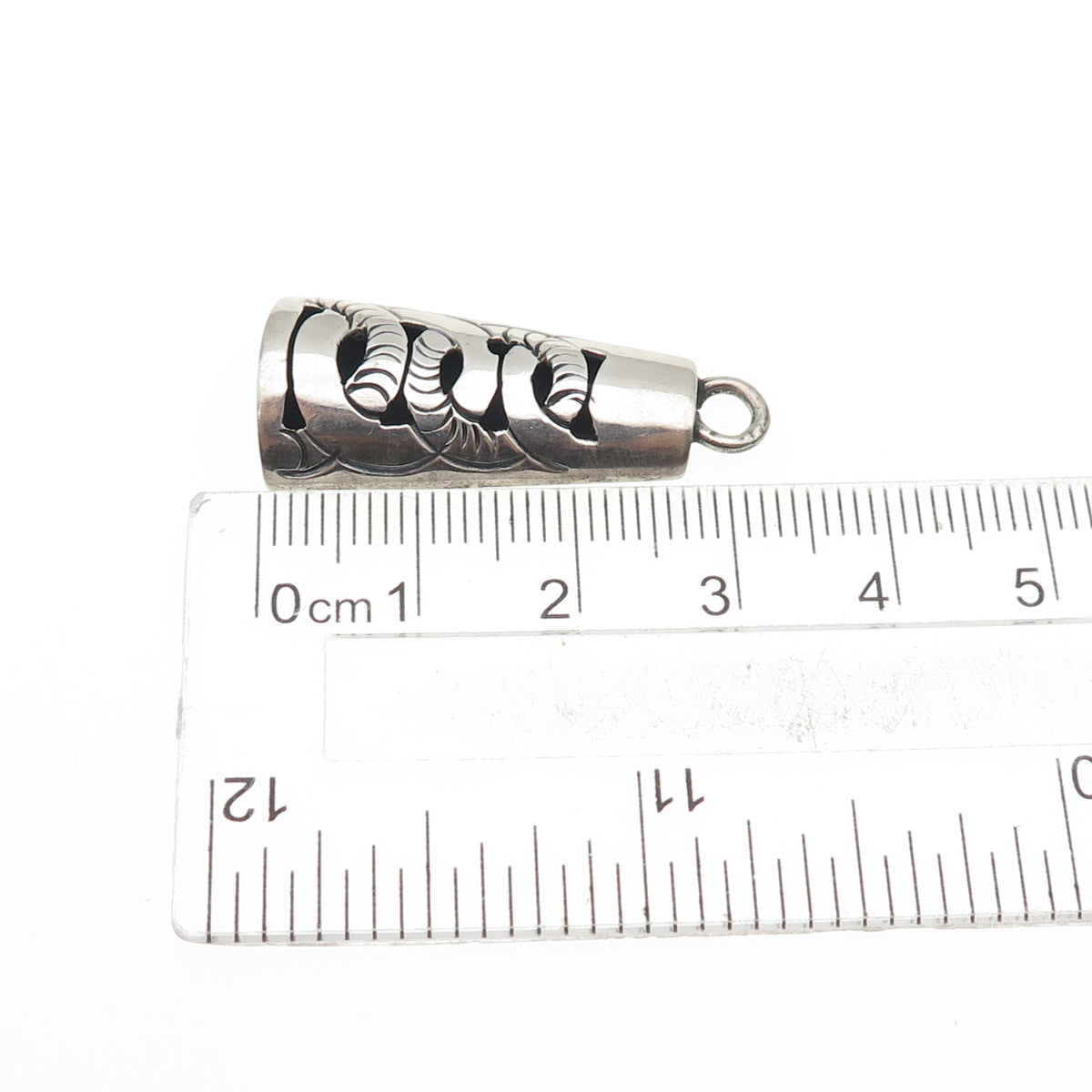 925 Sterling Silver Vintage Mexico Shadow Box Oxidized Charm Pendant