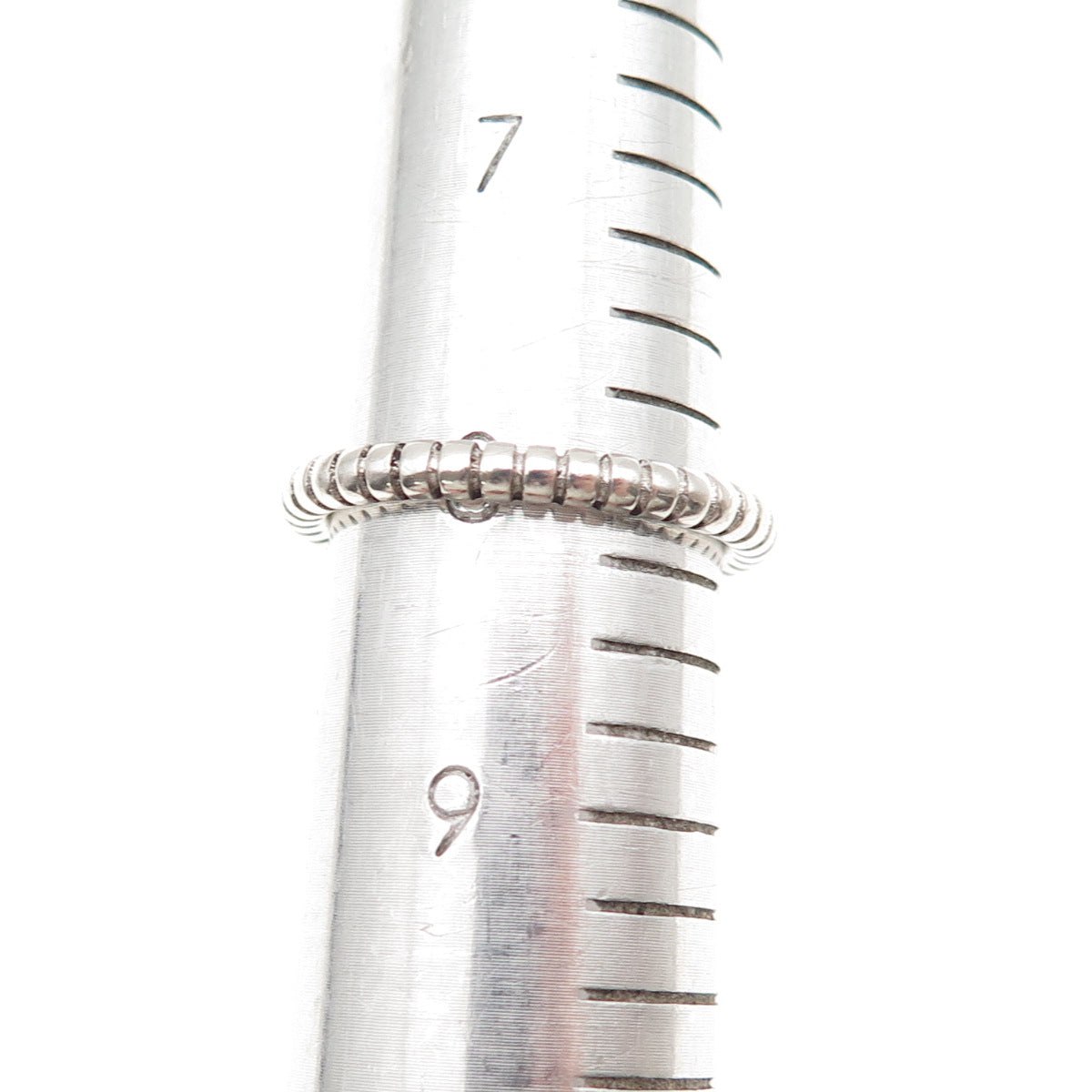 925 Sterling Silver Vintage Stackable Ribbed Band Ring Size 8