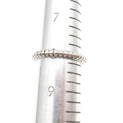 925 Sterling Silver Vintage Stackable Ribbed Band Ring Size 8
