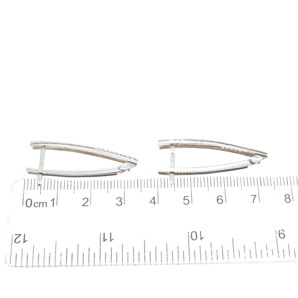 925 Sterling Silver & 9K Gold Vintage European Round-Cut C Z In & Out Earrings