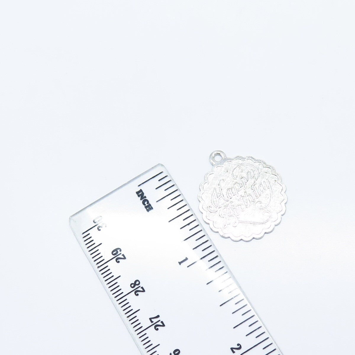 925 Sterling Silver Vintage Lamode "Happy Birthday" Textured Pendant