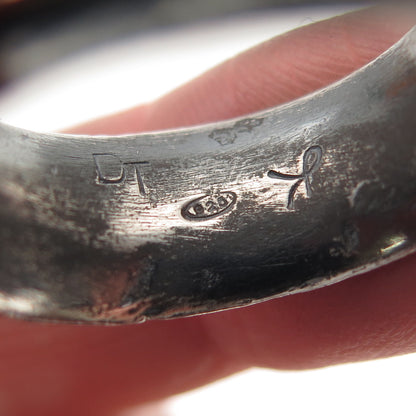 Ilan Amir 925 Sterling 2-Tone Vintage Modernist Rotating Band Ring Size 10.5