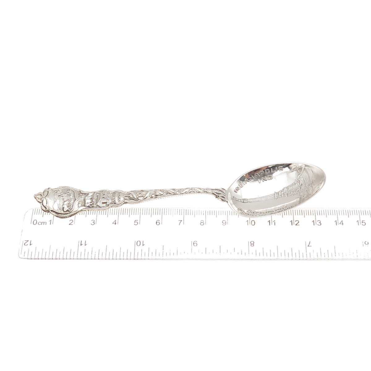 Paye & Baker 925 Sterling Antique Soldiers Sailors Monument Indiana Tea Spoon