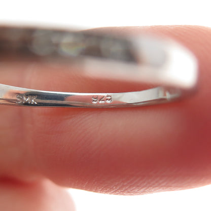 925 Sterling Silver Real Round-Cut Diamond & Oval-Cut Peridot Ring Size 8