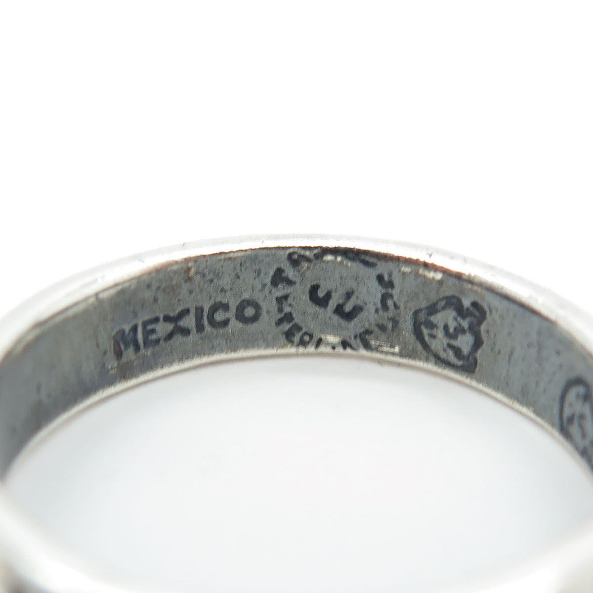 925 Sterling Silver Vintage Mexico Tribal Maze Band Ring Size 8.5