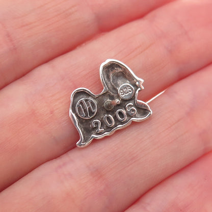 John Hardy 925 Sterling Silver Vintage 2006 Year of the Dog Tie Tack / Lapel Pin