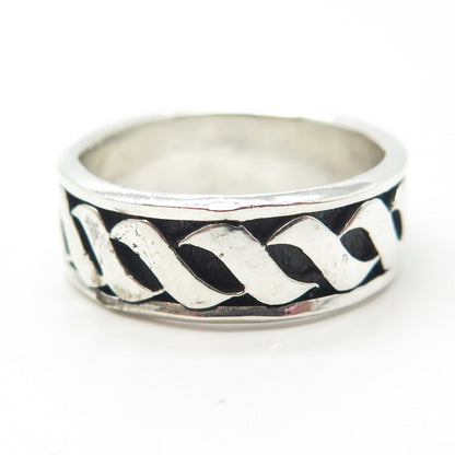 925 Sterling Silver Vintage Braided Band Ring Size 10.75
