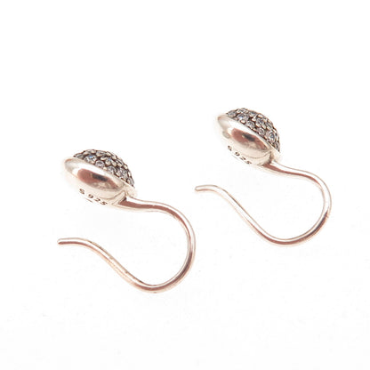 Pandora 925 Sterling Silver Round-Cut C Z Earrings