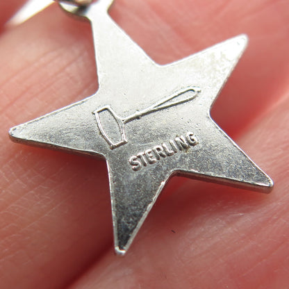 925 Sterling Silver Vintage Judge & Jury Beta Sigma Phi Star Charm Pendant