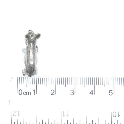 925 Sterling Silver Vintage Little Pig Oxidized 3D Miniature