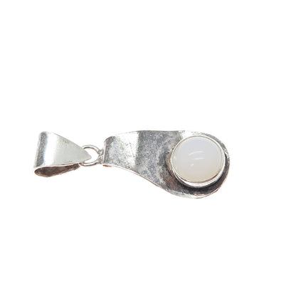 JG JACK GUTSCHNEIDER Sterling Silver Vintage Real Moonstone Modernist Pendant