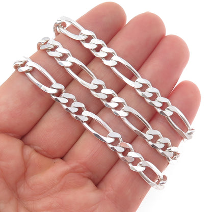 925 Sterling Silver Vintage Figaro Chain Necklace 20"