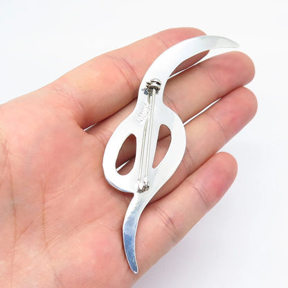 925 Sterling Silver Vintage Mexico Modernist Pin Brooch