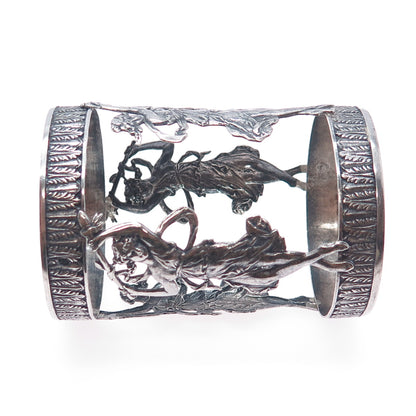 800 Silver Antique Victorian European Muses Oxidized Shot Glass Holder