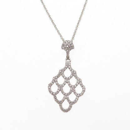 NJO Designs 925 Sterling Silver Dublin C Z Twisted Rope Chain Necklace 16-18"