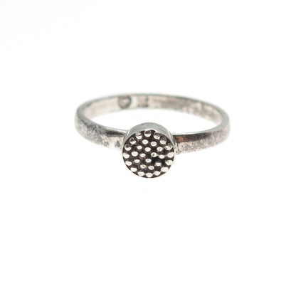 925 Sterling Silver Vintage Granulated Oxidized Ring Size 7