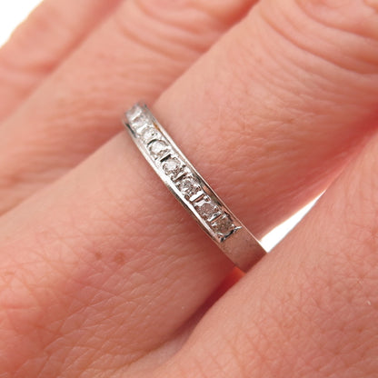 925 Sterling Silver Antique Chinese Export Real Diamond Band Ring Size 6.5