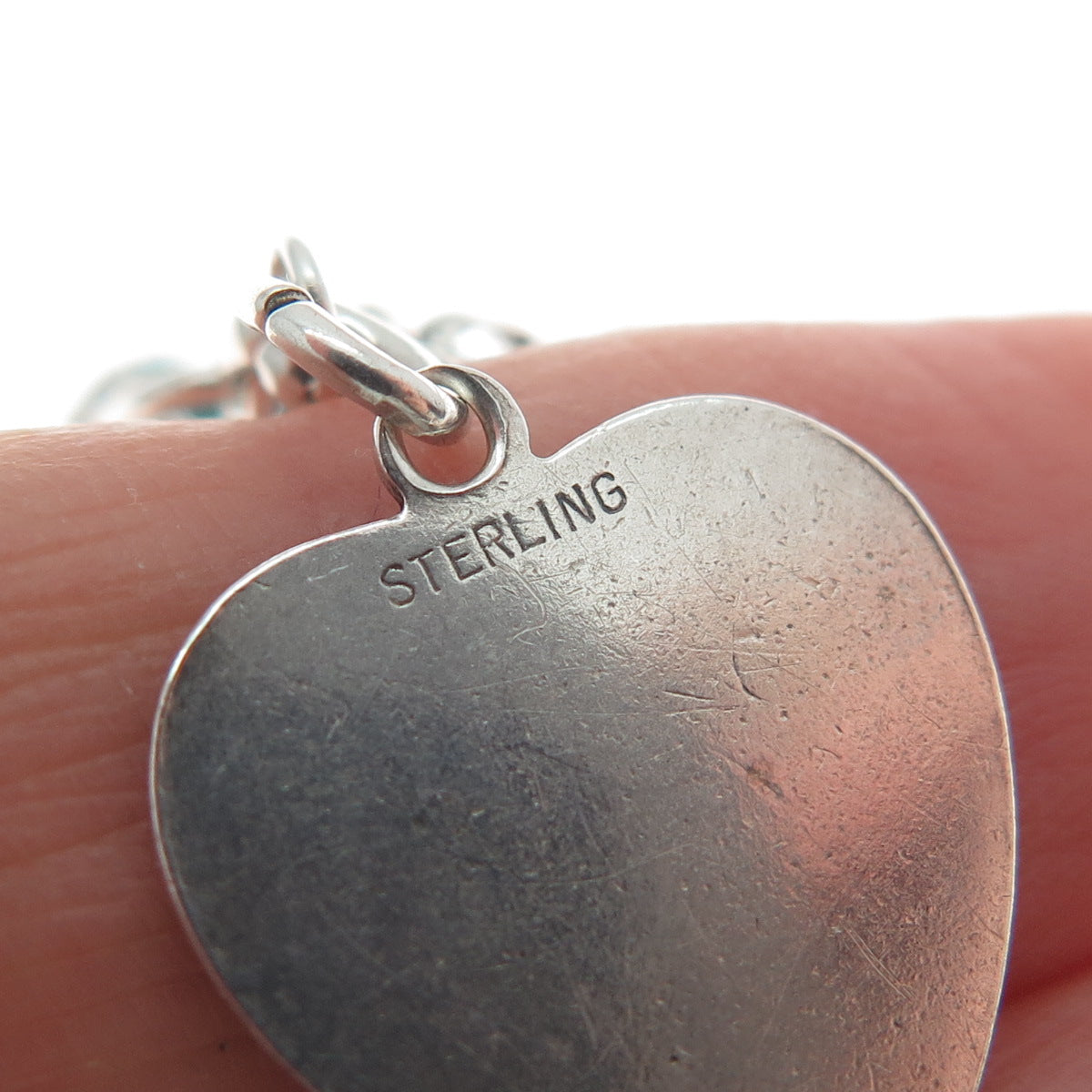 COLEMAN & S. NYE Sterling Antique Enamel Turquoise Multi-Charm Bracelet 7.25"