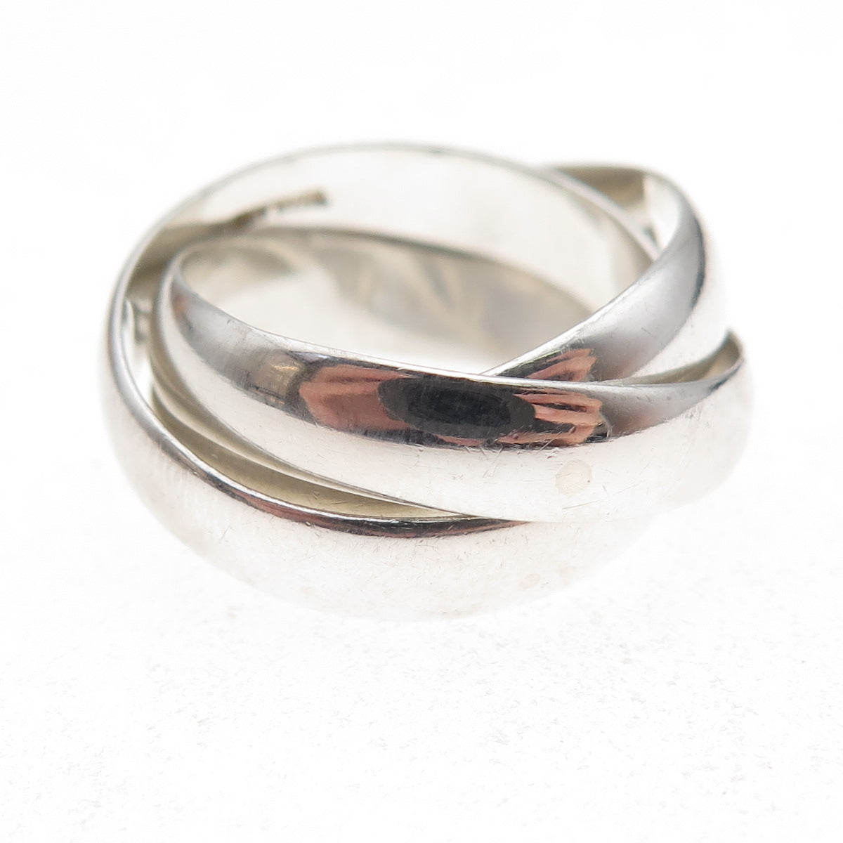 Pranda 925 Sterling Silver Vintage Interlocked Trinity Band Ring Size 7