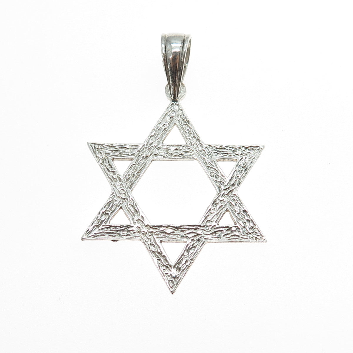 925 Sterling Silver Vintage Star of David Charm Pendant