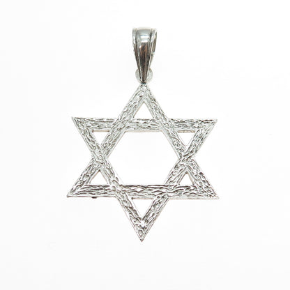925 Sterling Silver Vintage Star of David Charm Pendant