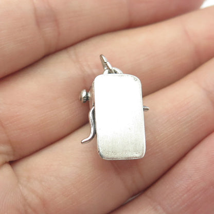 925 Sterling Silver Vintage Beau Retro Comptometer Charm Pendant