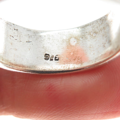 925 Sterling Silver Vintage Zig Zag Oxidized Band Ring Size 8.75